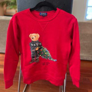 Polo Boys Teddy Bear Christmas Sweatshirt - M(10-12)